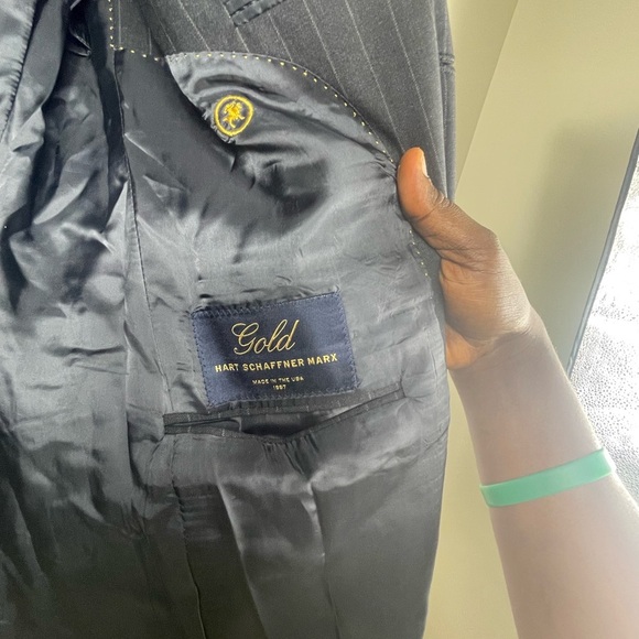 Hart Schaffner Marx Gray Sport Coat with Structured Shoulders  set size 40 R - Picture 3 of 11